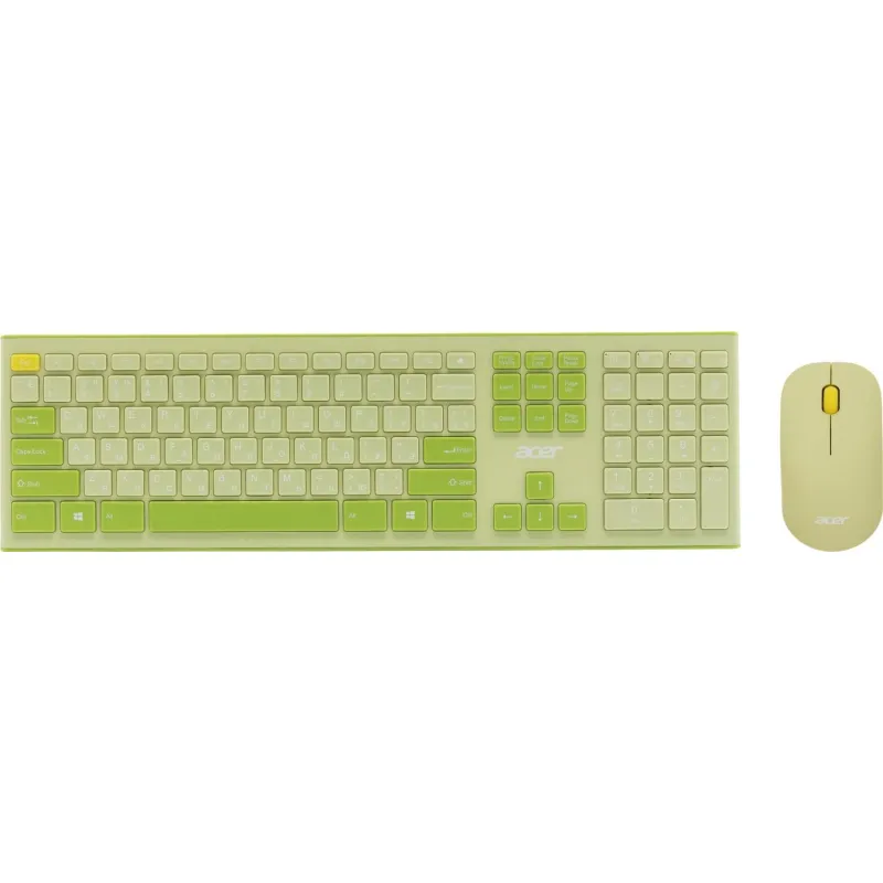 Набор клавиатура+мышь Acer OCC205 (ZL.ACCEE.00E)/зеленый/желтый/USB/slim 2049423
