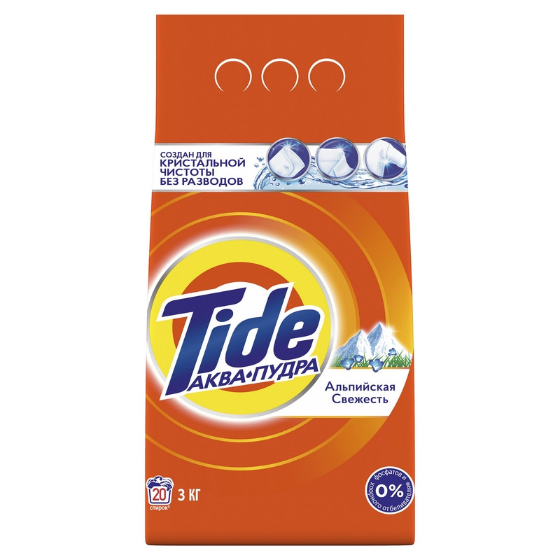 Порошок стиральный Tide Аква Пудра автомат Альпийская свежесть+ 3кг 71108