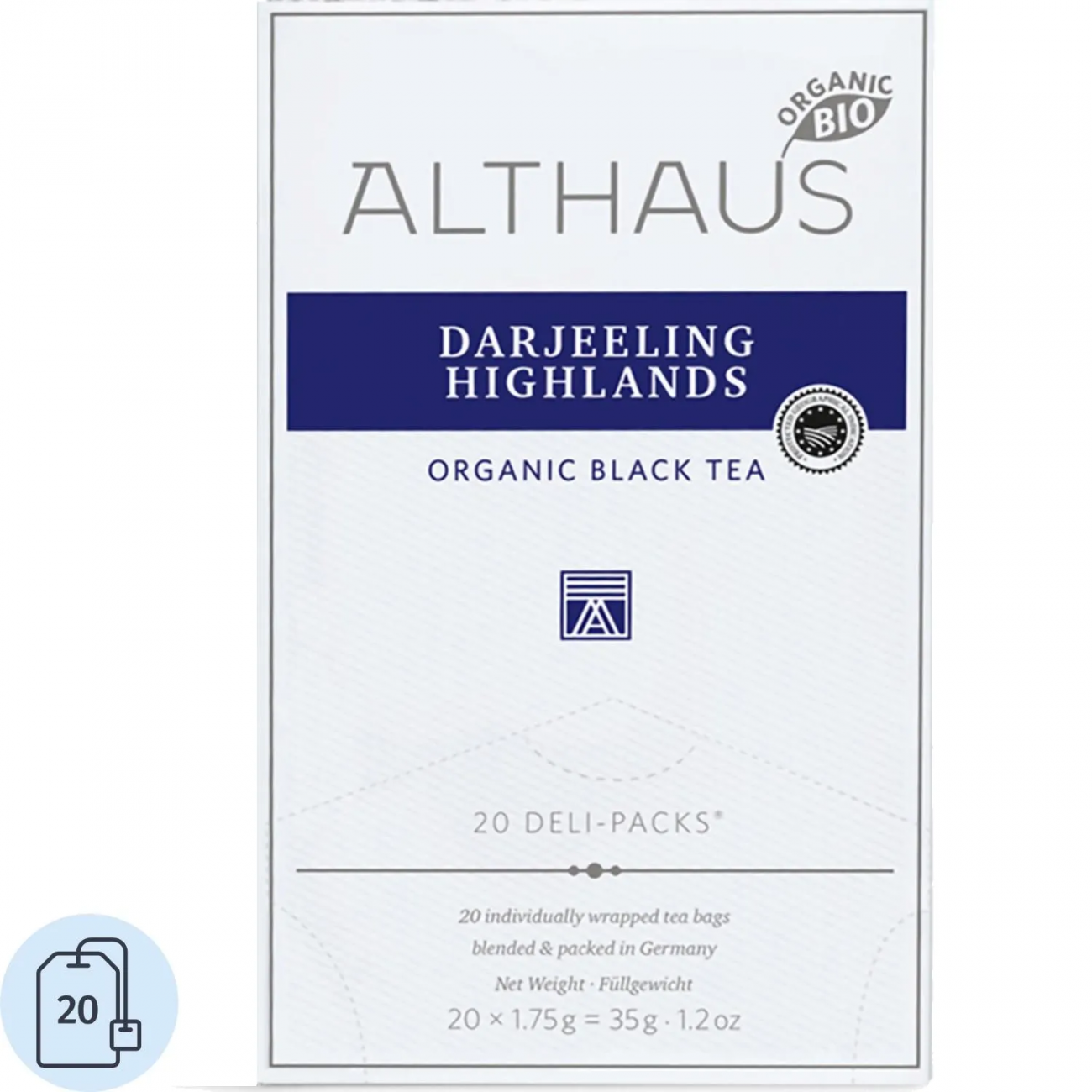 Чай пакетированный Althaus Darjeeling Highlands черный, 20x1.75г 2361859