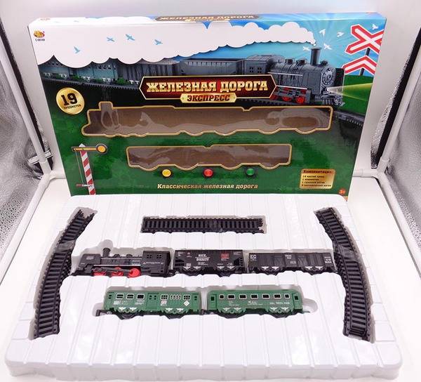 Железная дорога игрушечная "Экспресс", эл/мех, 47x29 см AbToys C-00169