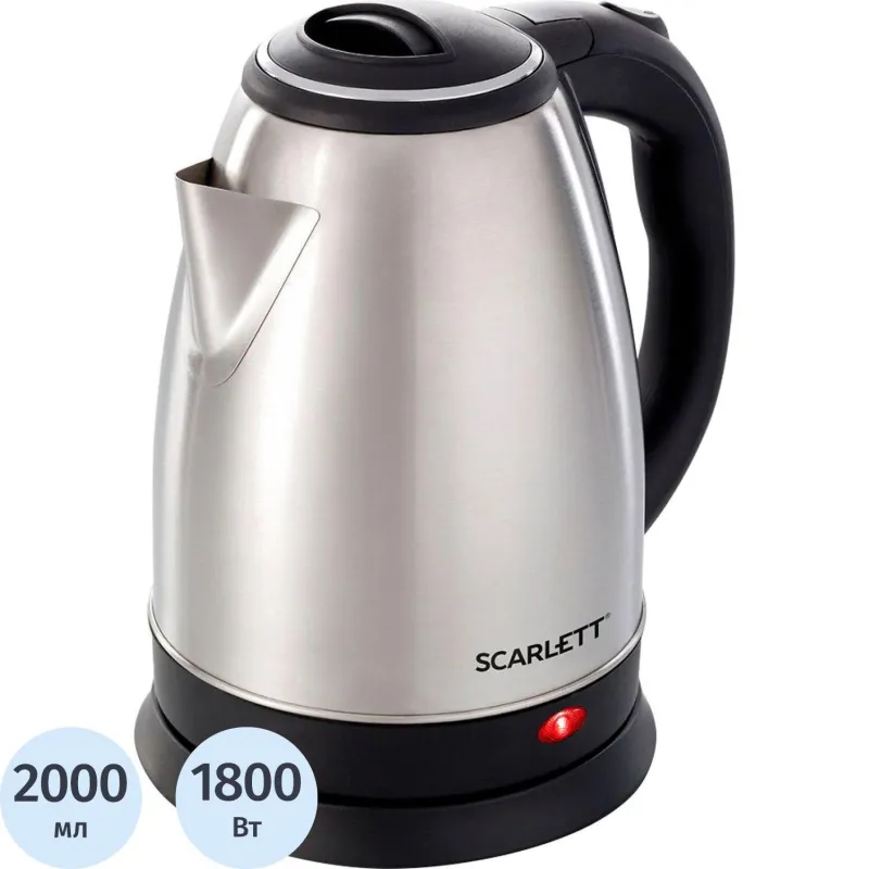 Чайник Scarlett SC-EK21S26, 2л, 1800Вт (серебристый) 1032413