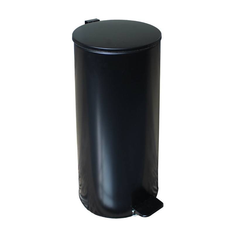Ведро для мусора с педалью 30 л оцинкованная сталь черное (25х60 см) 514492