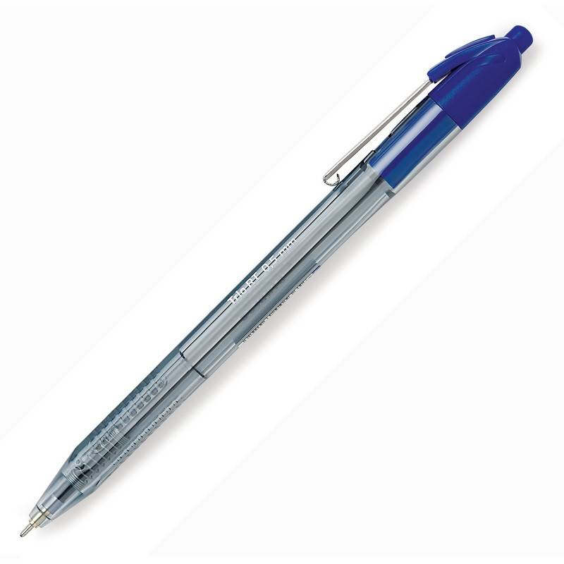 Ручка шариковая одноразовая автоматическая Attache Glide Trio RT синяя (линия 0.5 мм) 722453