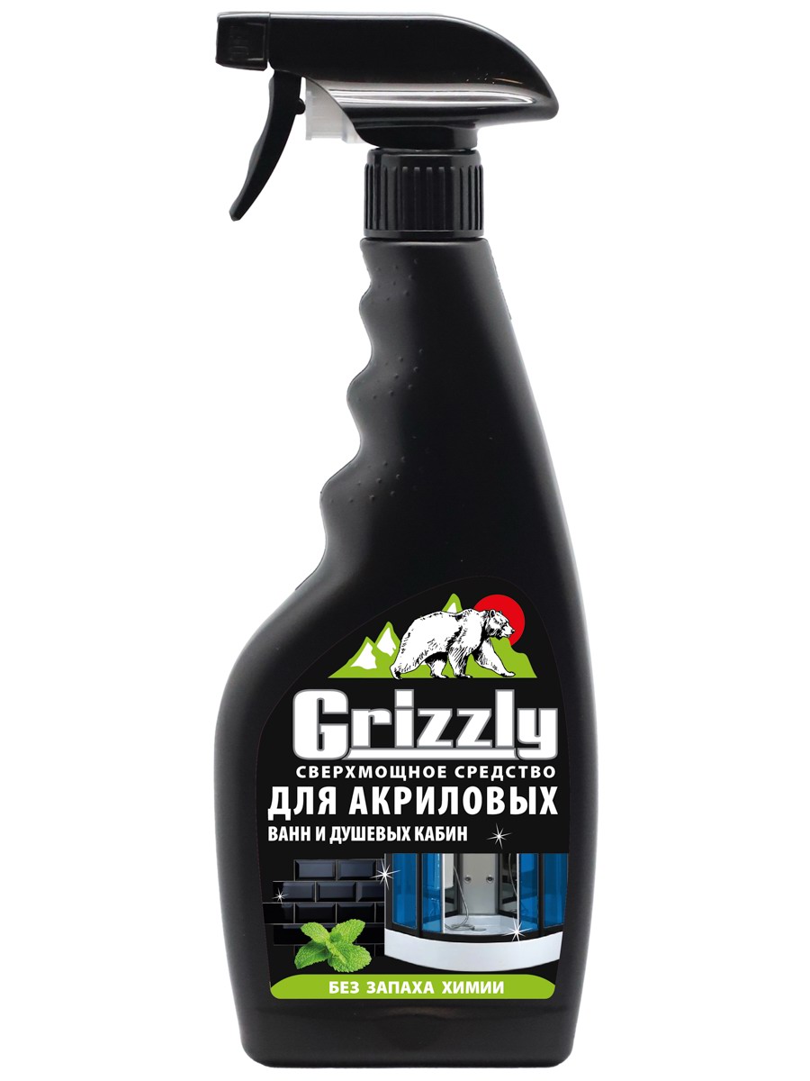 GRIZZLY Сверхмощное средство для чистки акриловых поверхностей и душевых кабин 500мл 4650058309233