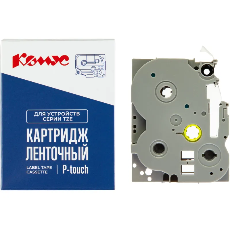 Картридж Комус TZE-555(Brother TZE-555 белый на синем,24мм/8м) 1944207 RL-B-T555P-WT/BL-24MM*8M
