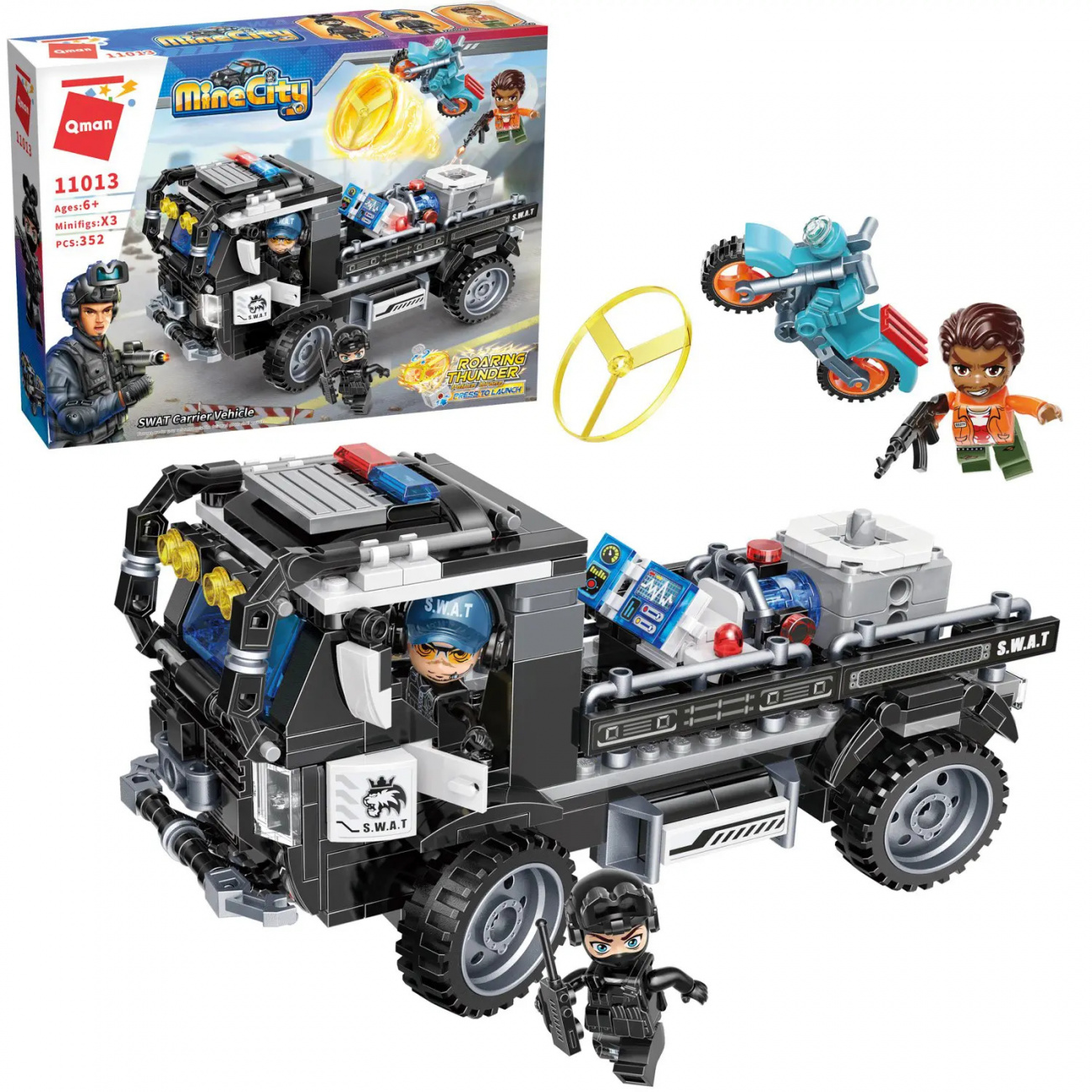Конструктор Qman серия MineCity Полицейская машина спецназначения 352 детали 11013q