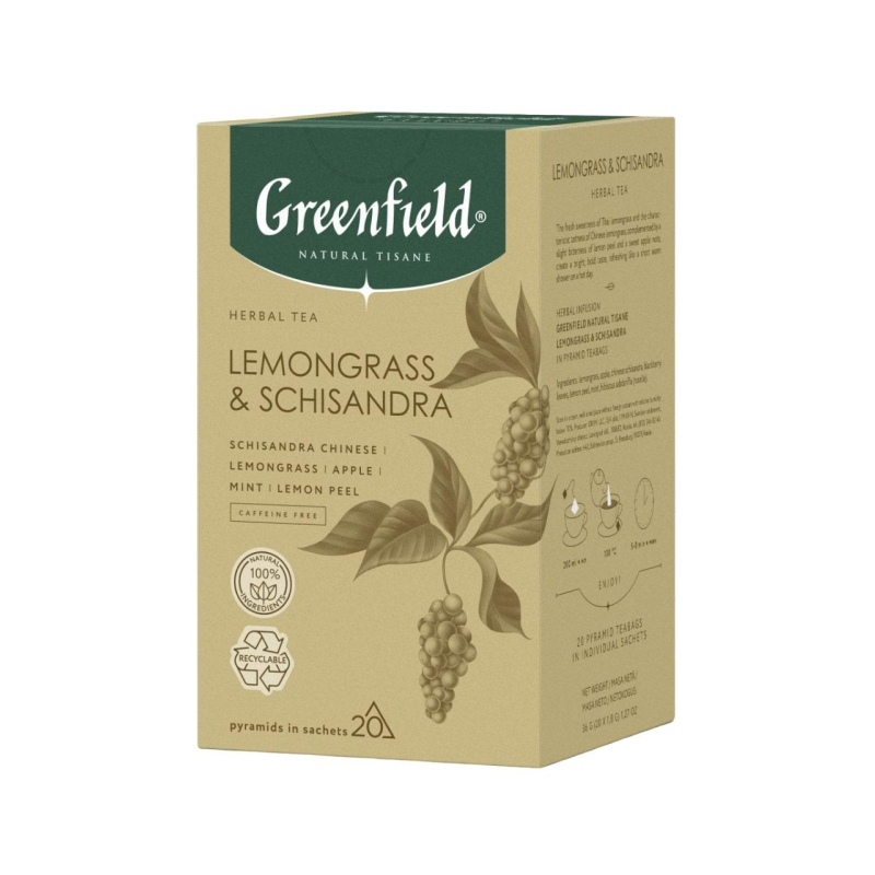 Чай Greenfield Natural Tisane Lemongrass & Schisandra трав. 20пак 1753-08 1764646