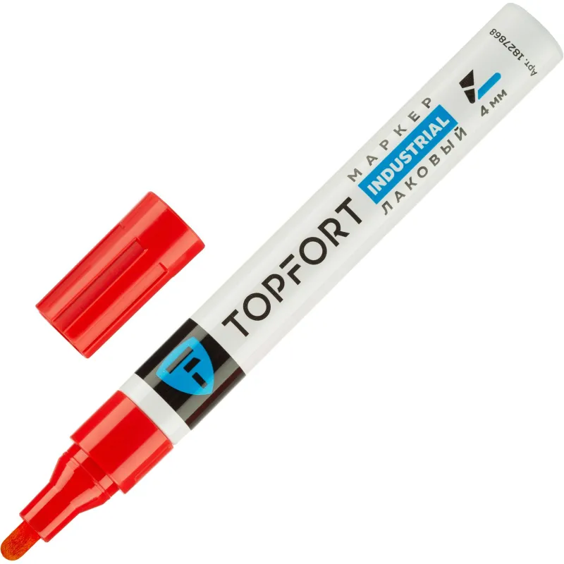 Маркер лаковый TOPFORT Industrial 4 мм красный 1827868 ZP1501