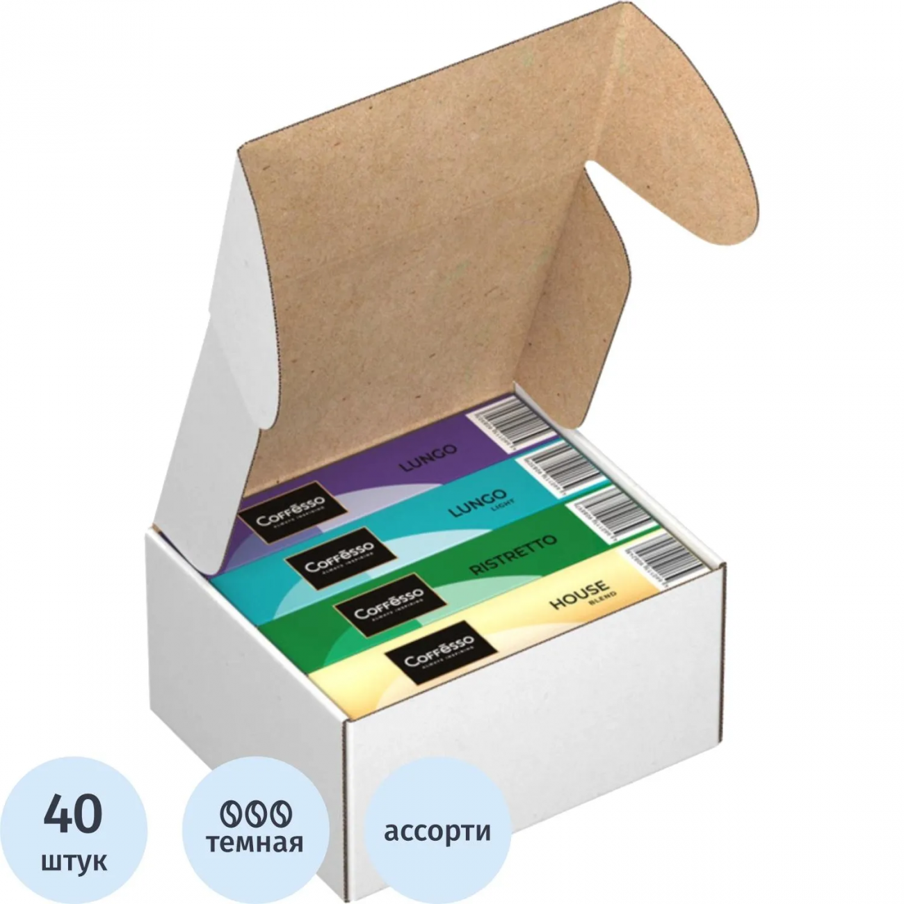 Кофе в капсулах Coffesso Ассорти 4 вкуса лун 2187471 30901