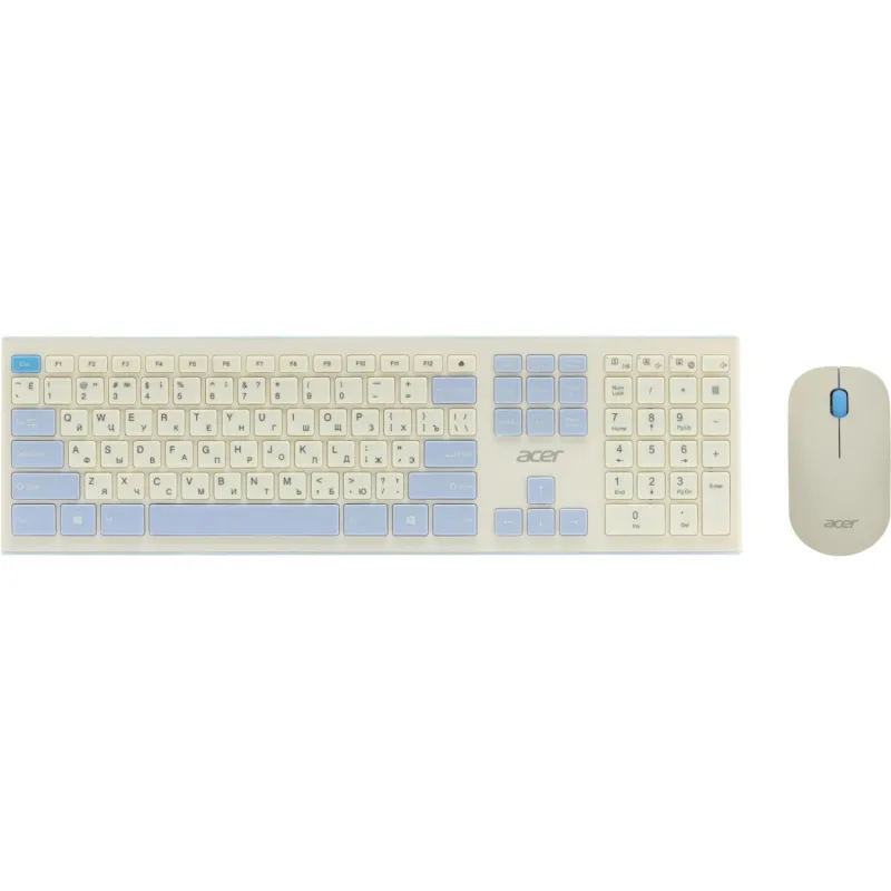 Набор клавиатура+мышь Acer OCC205(ZL.ACCEE.00C)/белый/голубой/slim 2049422