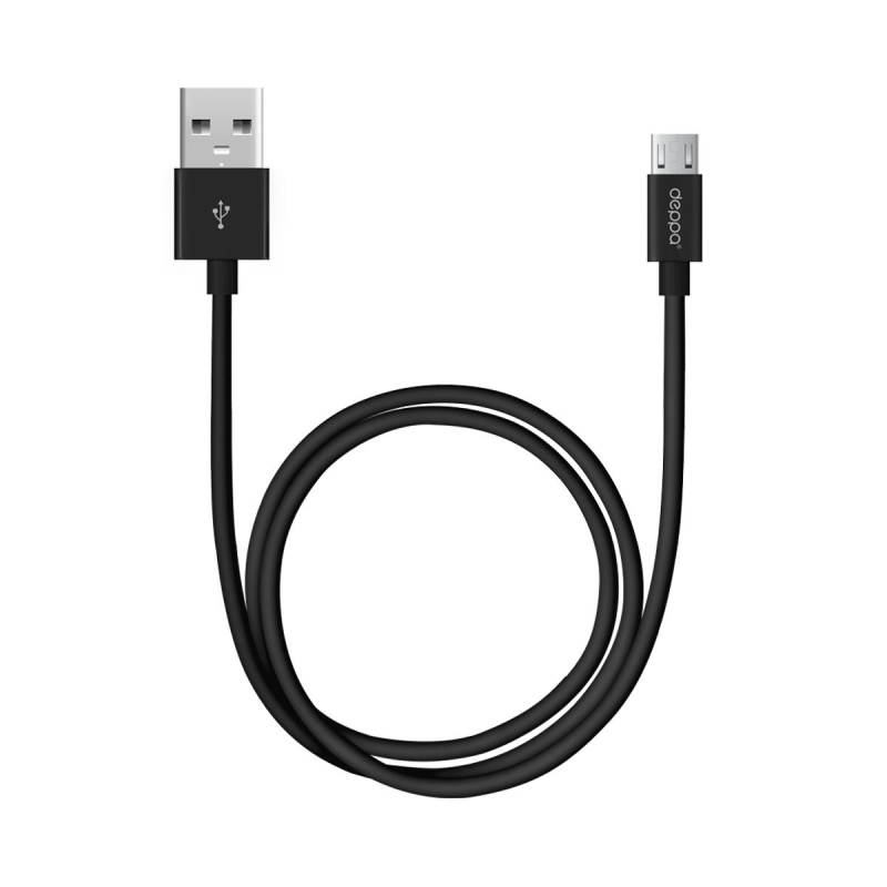 Кабель Deppa USB-microUSB, 1.2м, черный 1665471 72103