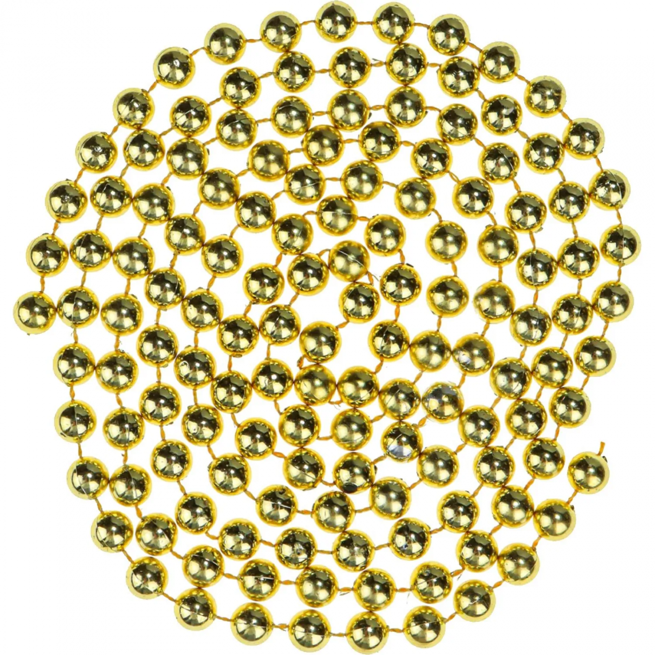 Бусы новогодние на елку Яркий праздник, d 1 см, длина 1,8м, золотые НУ-0053 Miland 2118631