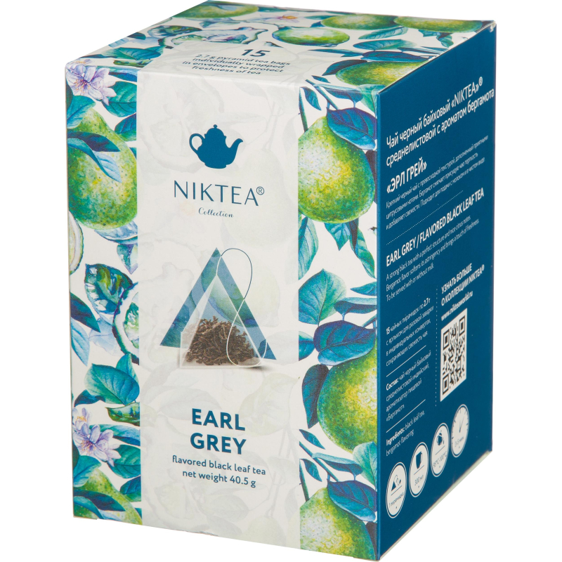 Чай черный в пирамидках NIKTEA Эрл Грей, 15х2,7гр 1818873 TNIKTE-L00029