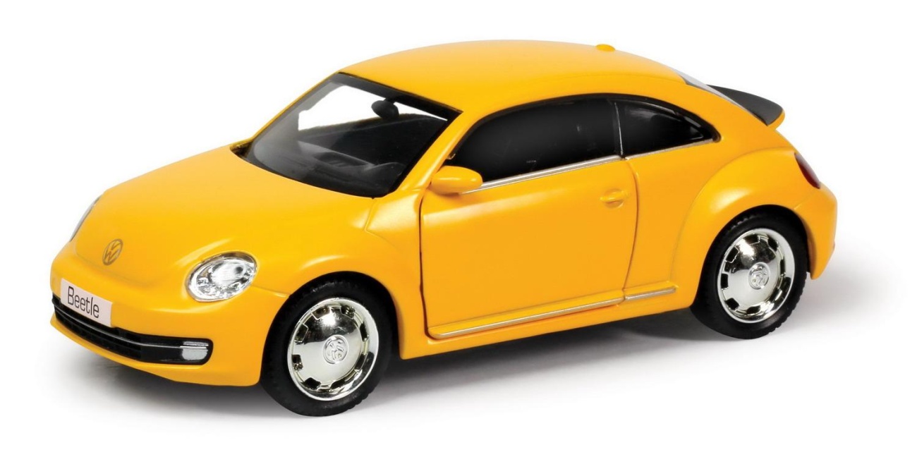 Машина металлическая RMZ City 1:32 Volkswagen New Beetle, желтый матовый цв. открытие дверей Uni-Fortune 554023M(E)