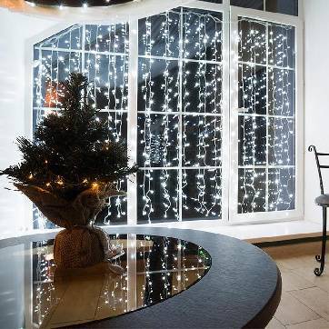 Гирлянда светодиодная Дождь 144LED 1,5x1,5 м, МЕРЦАНИЕ, БЕЛЫЕ 235-035 NEON-NIGHT 1029717