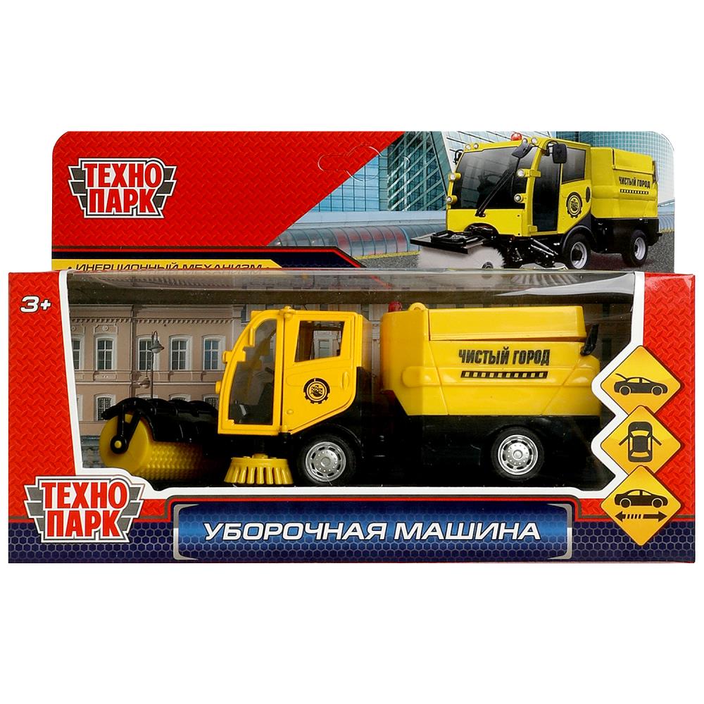 Машина металлическая "Уборочная Машина", 15,5 см. желтая Технопарк VACCAR-12-YE