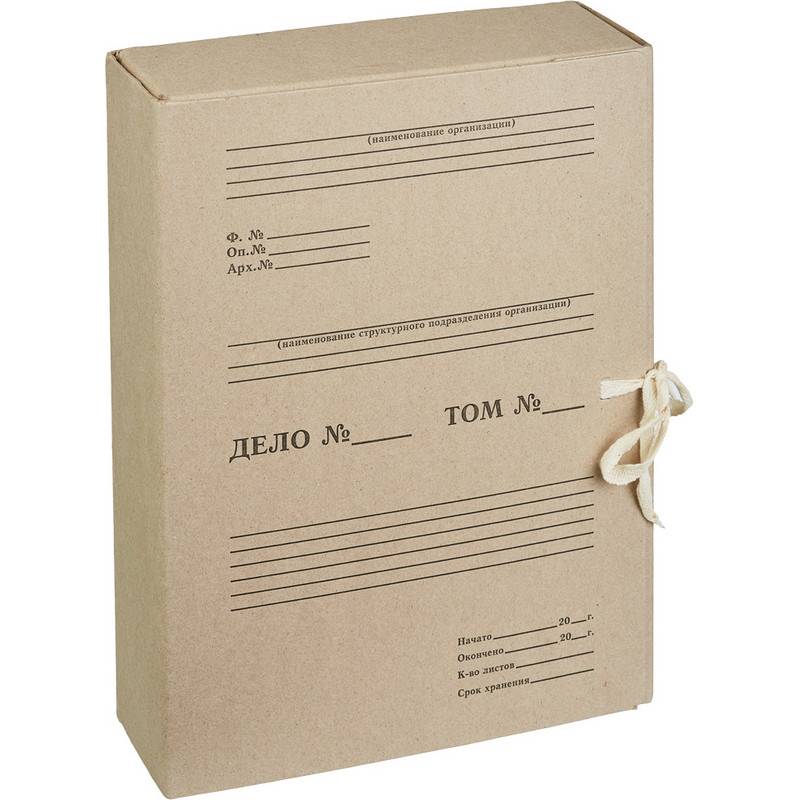 Короб архивный на 2-х завязках Attache 80 мм картон бурый до 800 листов 730862