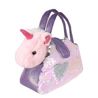 Мягкая игрушка Единорог в сумочке с пайетками, 18см. Fluffy Family 681687