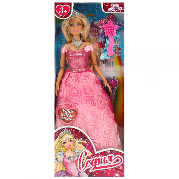 Кукла принцесса София, руки и ноги сгибаются, аксесс. 29 см. Карапуз 66001P-3-S-BB (24)