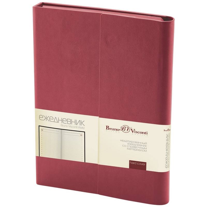 Ежедневник недатир. Bruno Visconti Waltz искусс. кожа A5 176 л. бордовый (154х210 мм) 994612