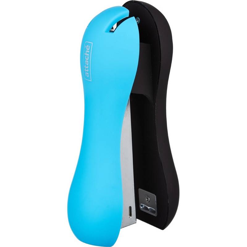 Степлер вертикальный Attache Comfort до 20 л черный с голубым (с покрытием Soft Touch) 575359