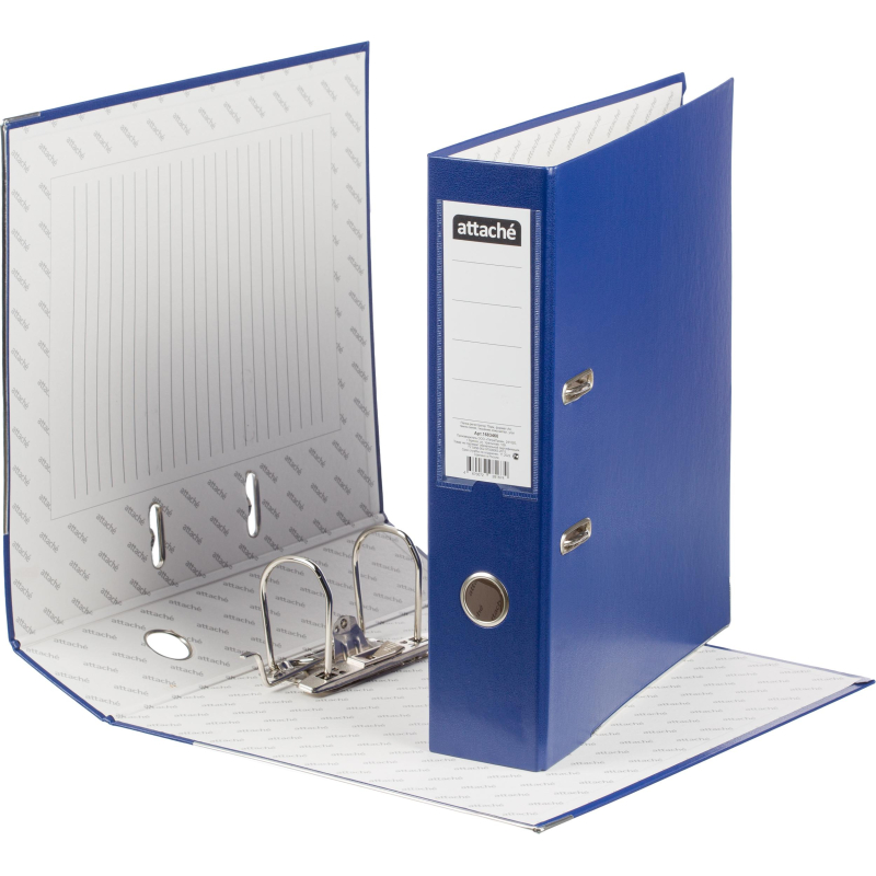 Папка-регистратор 75мм Attache А4, темно-синияя, тиснение кожа,метал. угол 1683460