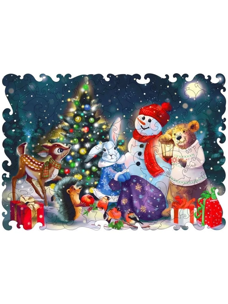 Melograno Пазл ANIMATION. Новый год в лесу 100 деталей, средний размер детали 2,5 см MPZCA37-S