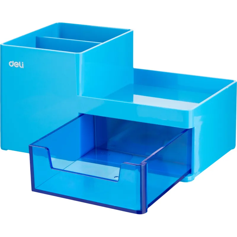 Подставка-органайзер Deli Rio EZ25130, 1 выдвижной лоток, 3 отд, синий 1696482