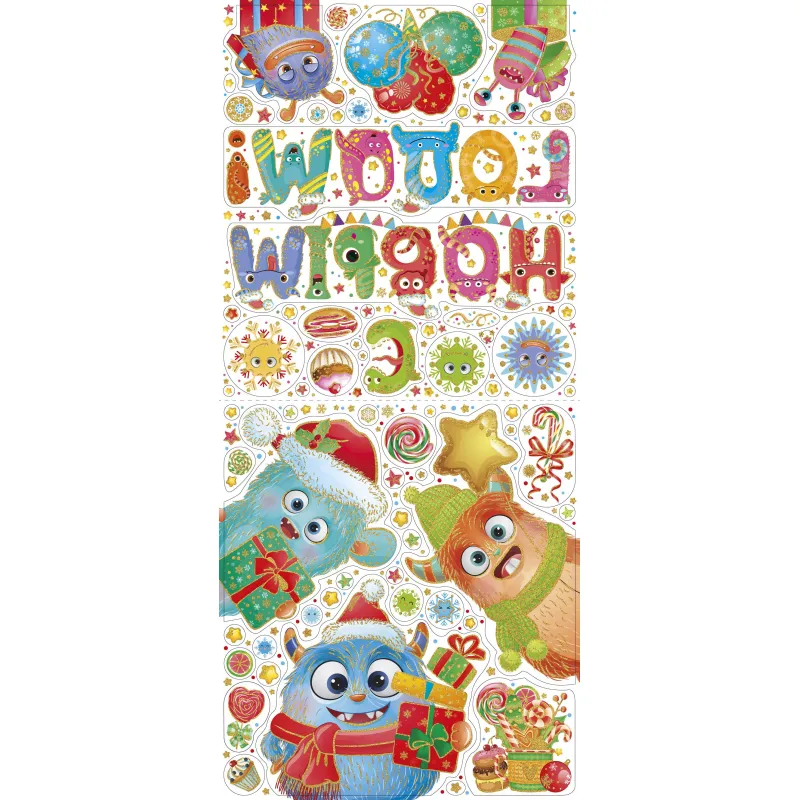 Наклейка на окно НГ Зверята с подарками, с раскраской, 84x38см 90311 Magic Time 1880549