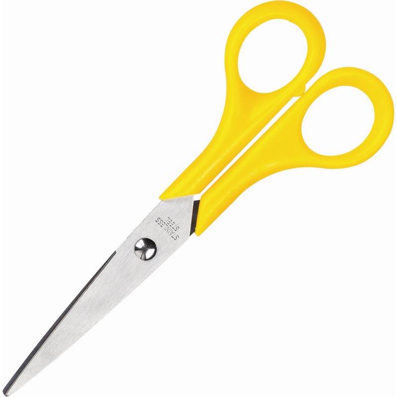 Ножницы Attache 150 мм с пластиковыми симметричными ручками желтого цвета 262861