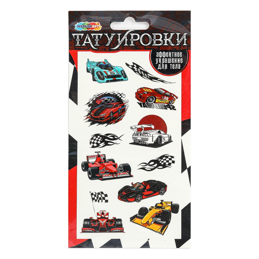Тату "Гоночные машинки", 1 лист MultiArt TATTOO-117295