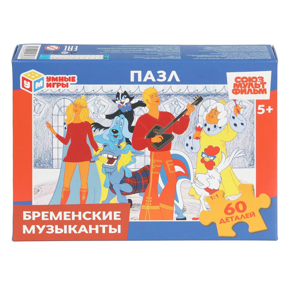 Пазлы Бременские музыканты. Союзмультифильм, 60 деталей Умные игры 4630395046237