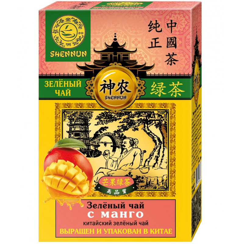 Чай Shennun зеленый с манго листовой, 100г В13034 1252436