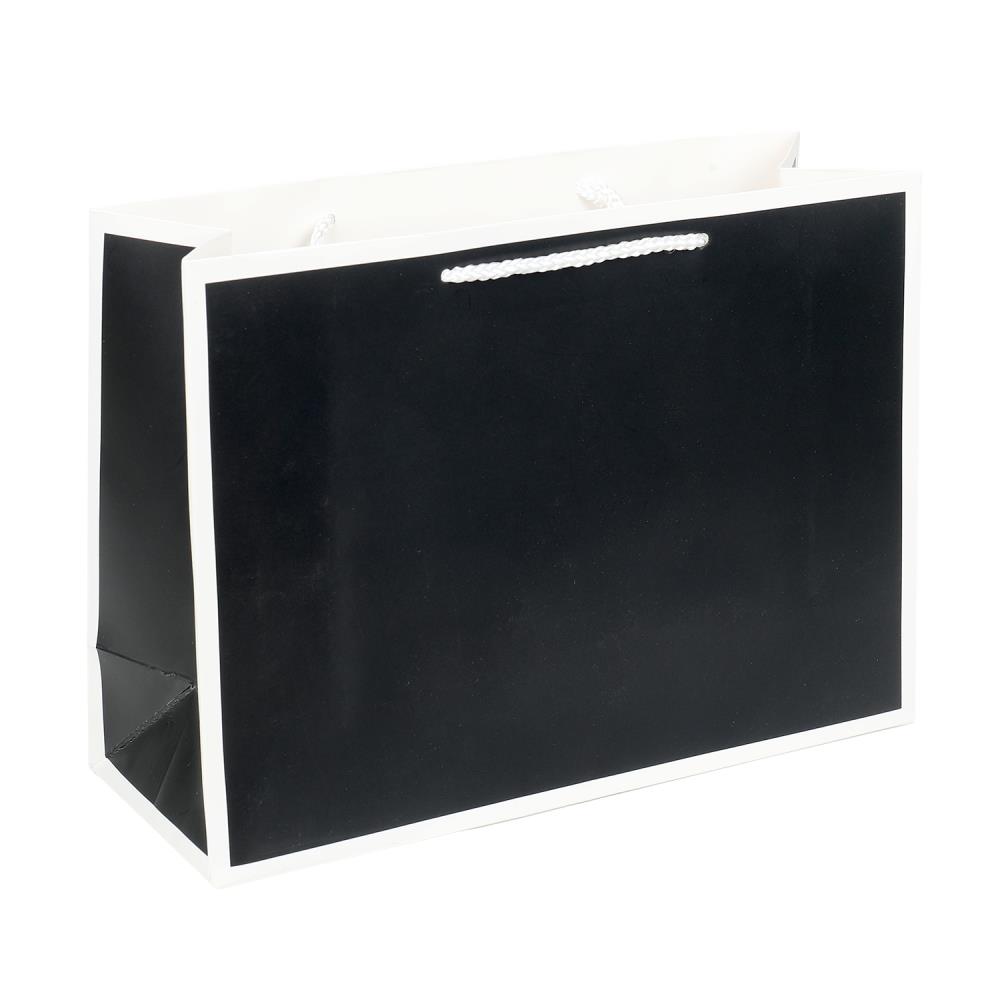 Пакет подарочный матовый М, черный, 190 гр/м2 Чудо праздник PM-128984-B