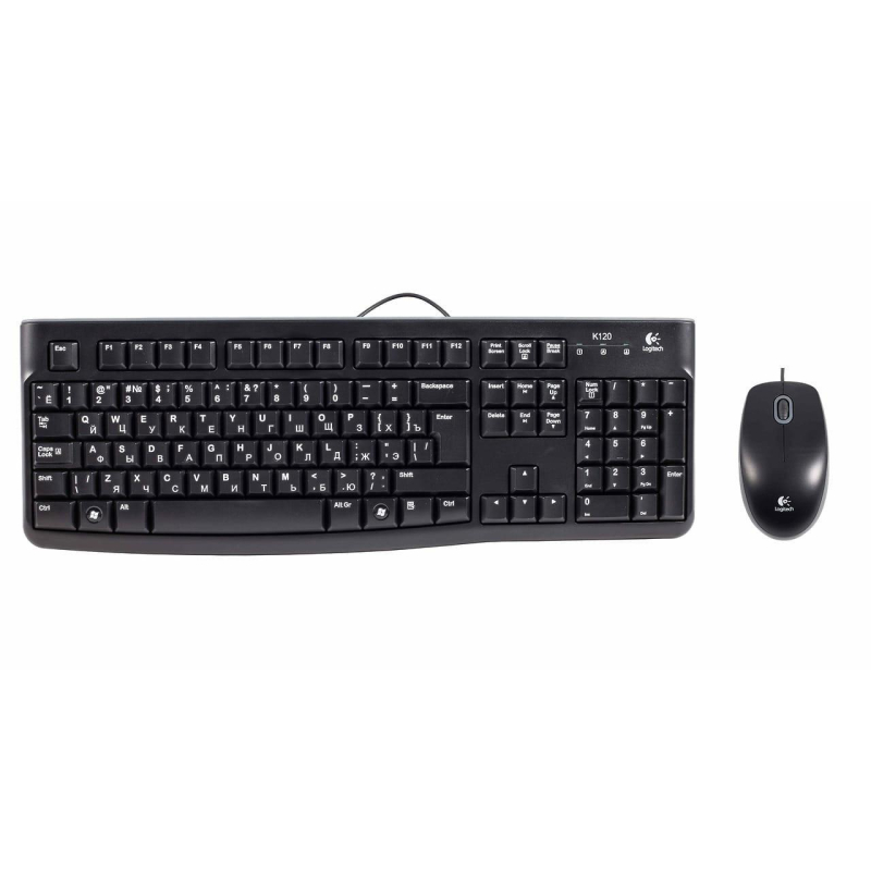 Набор клавиатура+мышь Logitech MK120, Black, ориг РУС грав (920-002561) 1844810