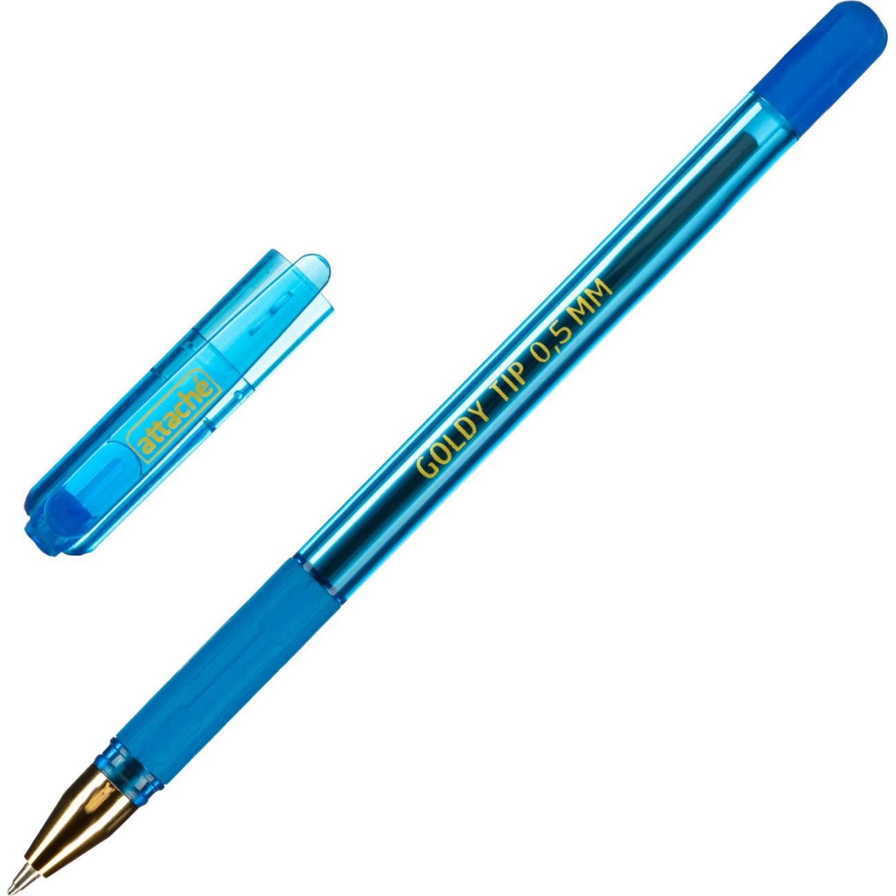 Ручка шарик. неавтом. Attache GOLDY TIP дш0,7мм лин0,5мм син, манж,тонир 2238133