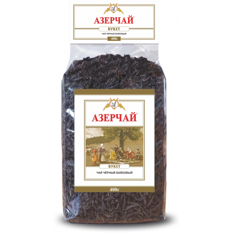 Чай Азерчай БУКЕТ черный крупнолистовой прозрачная упаковка, 400г 413002 1245678