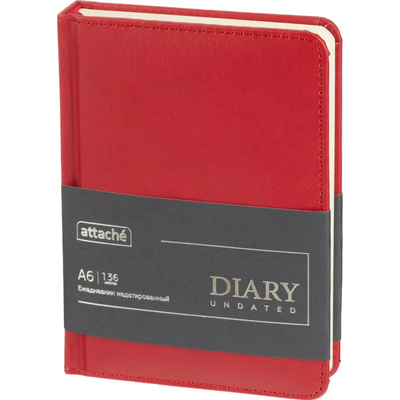 Ежедневник недатированный ATTACHE ClassicА6, 136л, красный 2214606