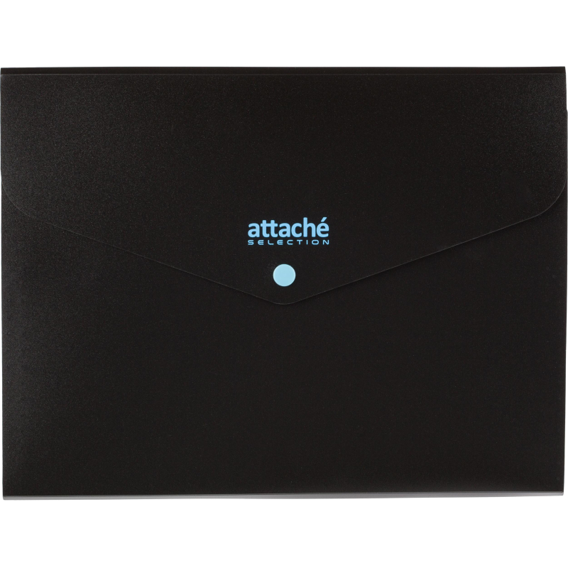 Папка органайзер на кнопке Attache Selection Black&Bluе, А4,500мкм, 3отд 1601572