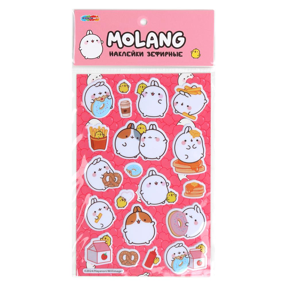 Наклейки зефирные "Molang" (Муланг) MultiArt STICKMARSH-123478