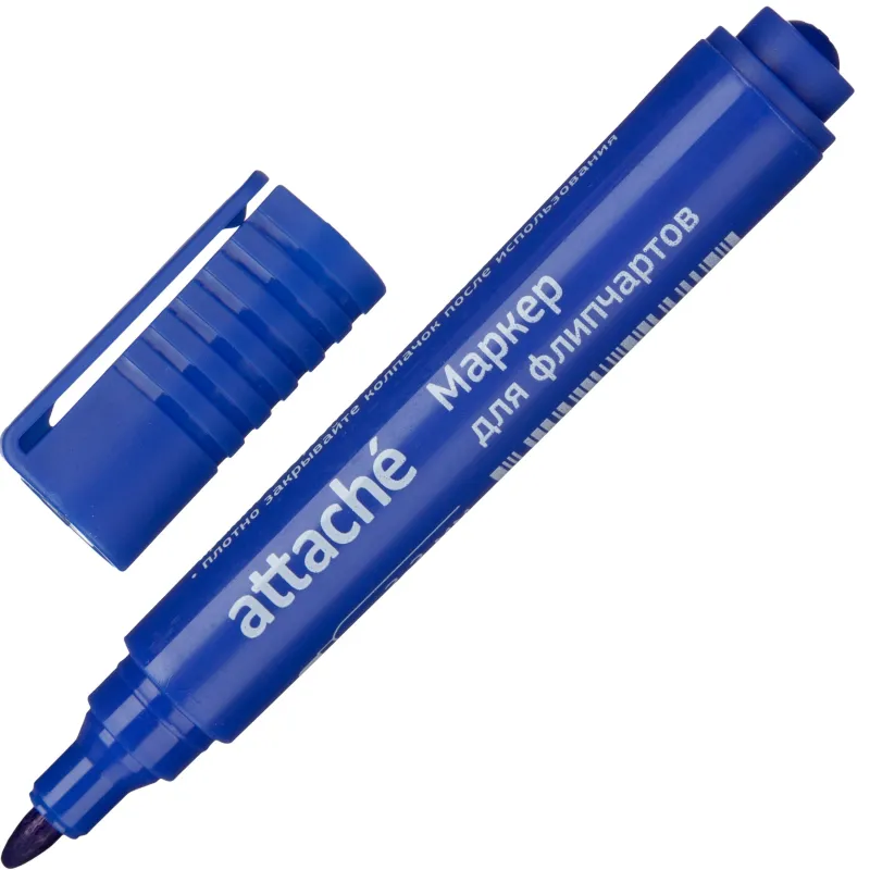 Маркер для флипчартов по бумаге Attache синий 2-3 мм круглый нак 1801138 FC2009 синий