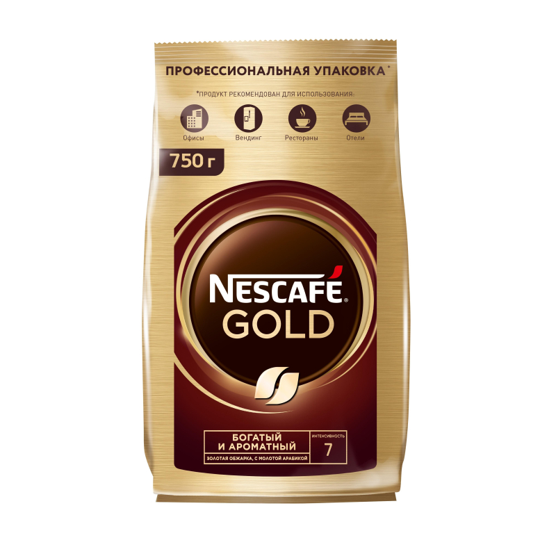 Кофе Nescafe Gold раств.субл.750г пакет 270227