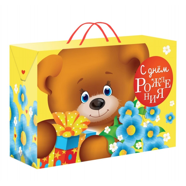 Пакет-коробка матовый размер M, 23х20х13 см. Чудо праздник PBM-112924-HBB