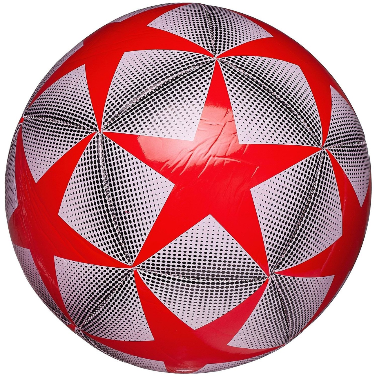 Футбольный мяч Junfa с красными звездами 22-23 см L398/красныезвезды