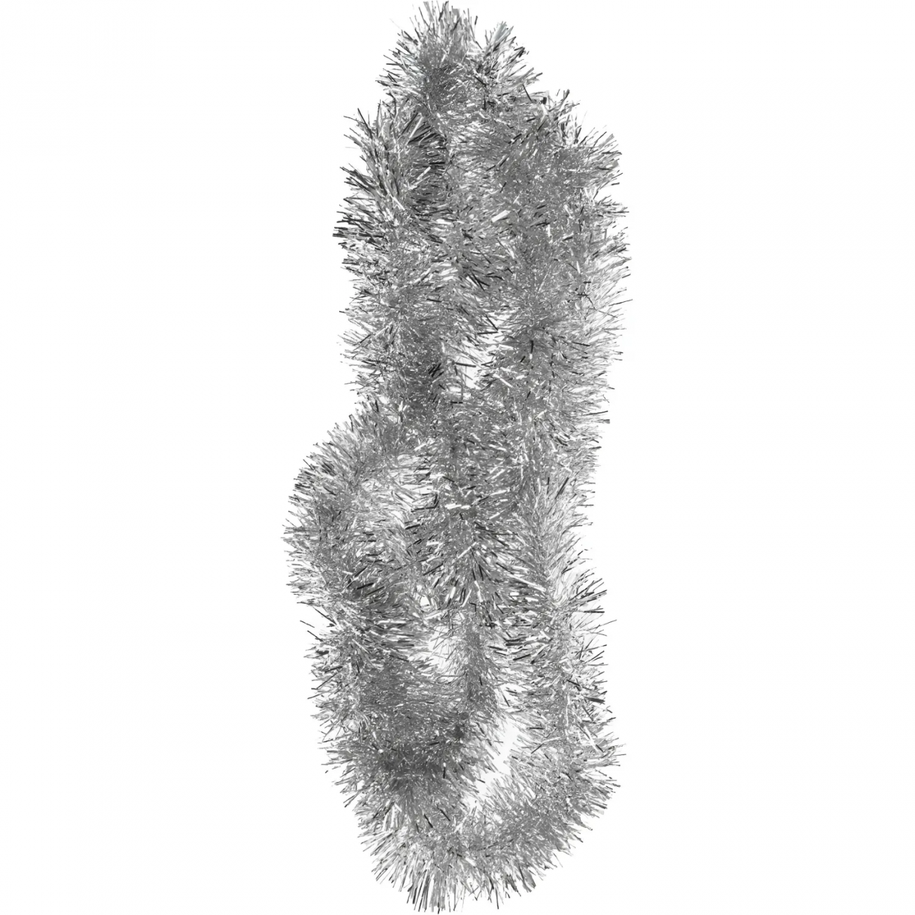 Мишура серебряная Новогодняя, длина 2 м, D: 7 см НУ-5483 Miland 2118605