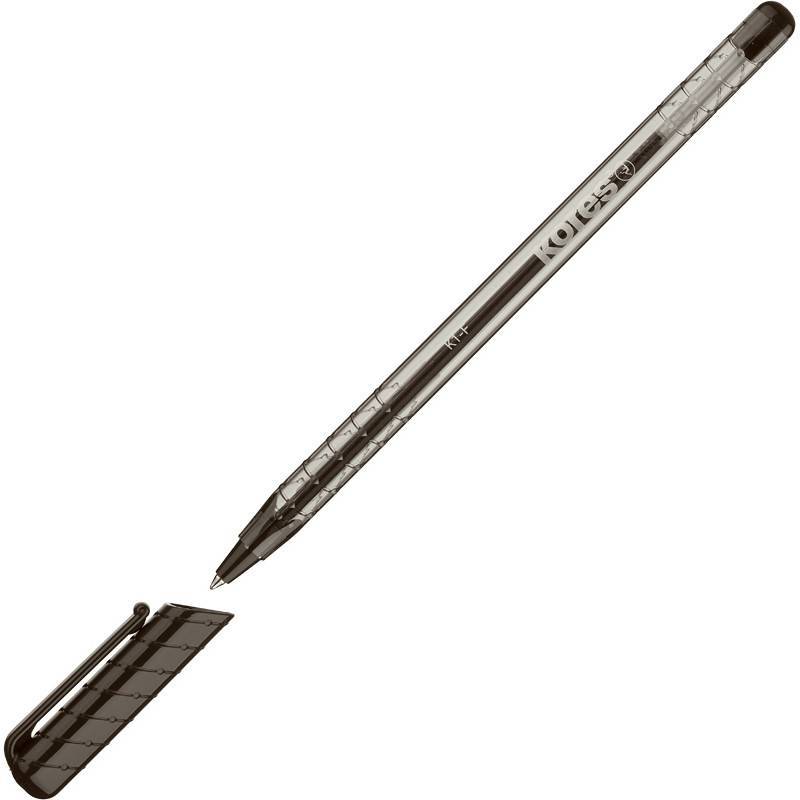 Ручка шариковая одноразовая Kores K1 черная (толщина линии 0.5 мм) 479019