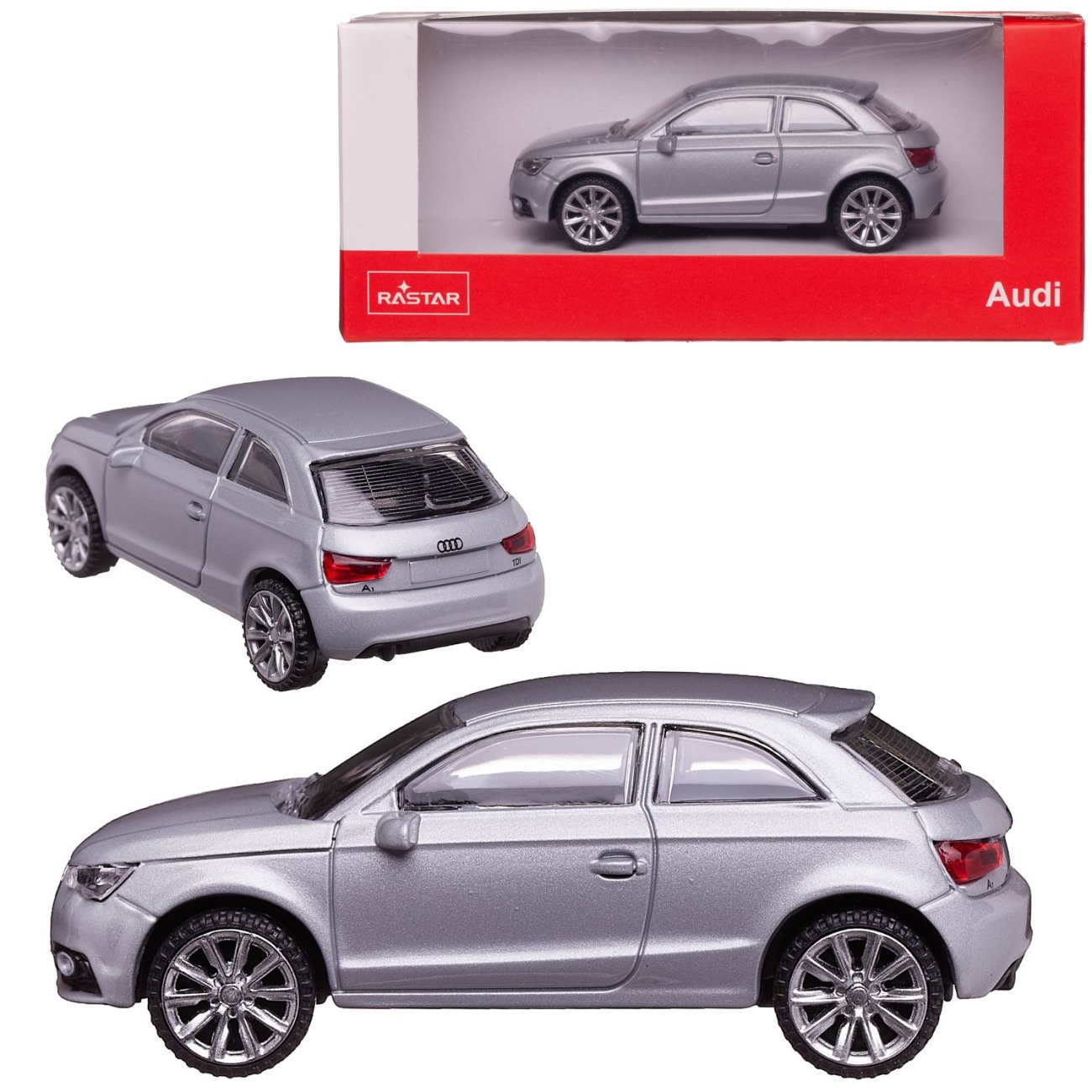 Машина металл 1:43 scale Audi A1, цвет серебрянный Rastar 58200S