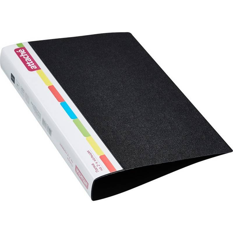 Папка на 2-х кольцах Attache 42 черная до 250 листов (пластик 0.7 мм) 50285