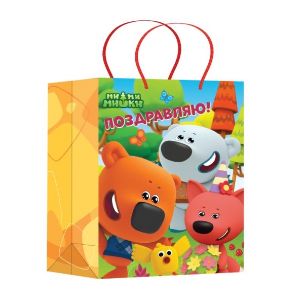 Пакет подарочный матовый, размер Xl, 33х45х15 см."Ми-ми-мишки" Чудо праздник PXL-123138-MM