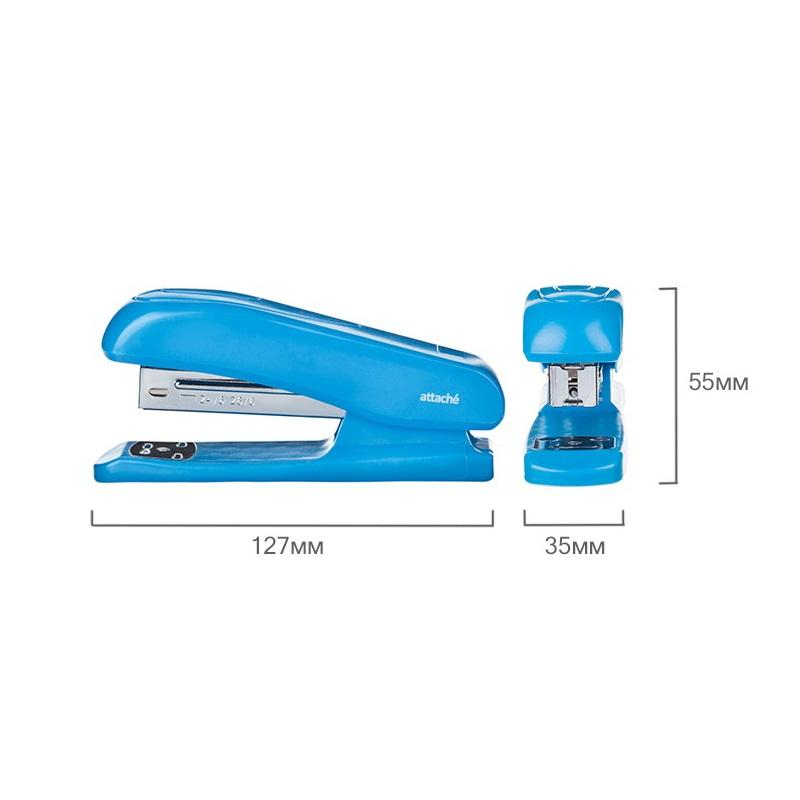 Степлер Attache Economy до 25 листов, 24/6, 26/6, пласиковый корпус, синий 1005055 8223 blue